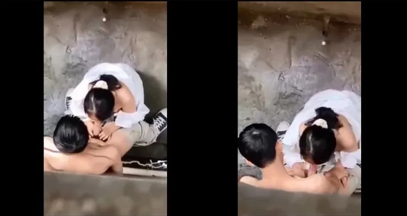 Quay lén em học sinh nữ bj cho nhân tình trong hẻm